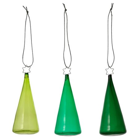 Украшение подвесное, рождественская елка/стекло зеленый IKEA VINTER 2021 ВИНТЕР 2021 205.020.67