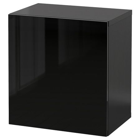 Комбинация настенных шкафов, глянцевый, черный/Сельсвикен 60x42x64 см IKEA BESTÅ БЕСТО 094.418.53