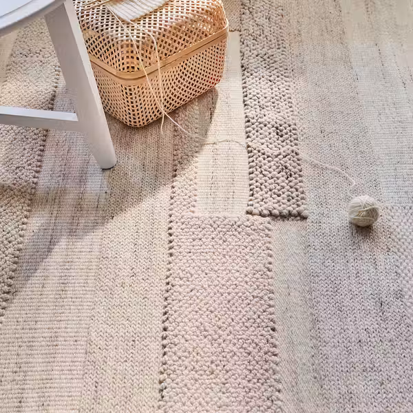 BRÖNDEN Ковер, короткий ворс - ручная работа бежевый 133x195 см - схема-чертеж с размерами