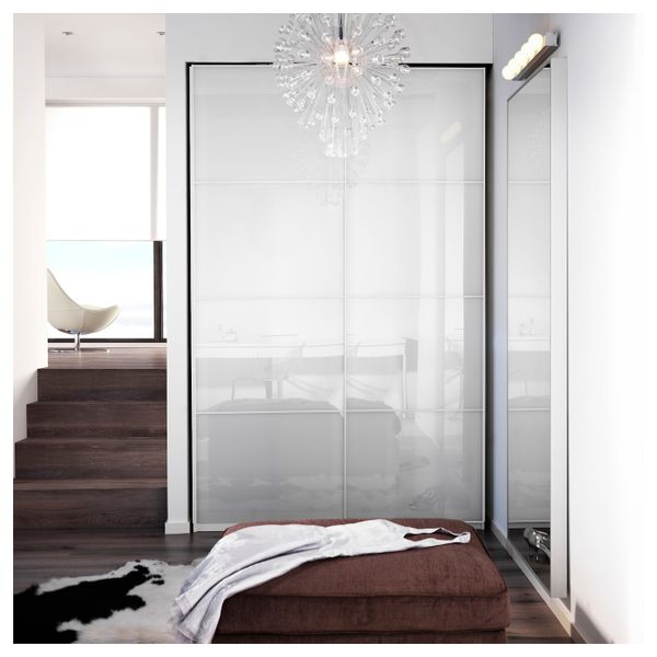 Пара раздвижных дверей, белое стекло 150x236 см IKEA FÄRVIK ФЭРВИК 793.116.26 - схема-чертеж с размерами