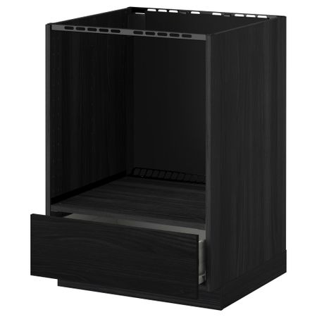 Напольный шкаф для духовки, с ящиком МЕТОД / ФОРВАРА, черный, Тингсрид черный (60x60 см)