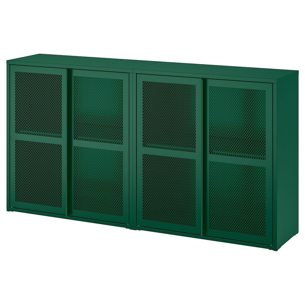 Шкаф с дверями, зеленый сетка 160x30x83 см IKEA IVAR ИВАР 594.174.69 - фото 1