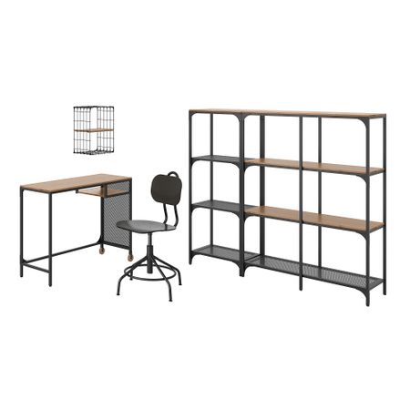 Стол и комбинация для хранения IKEA FHATTEFJÄLL ХАТТЕФЬЕЛЛЬBO ФЬЕЛЛЬБО, KULLABERG КУЛЛАБЕРГ, GULLHULT ГУЛЛЬХУЛЬТ 394.365.72