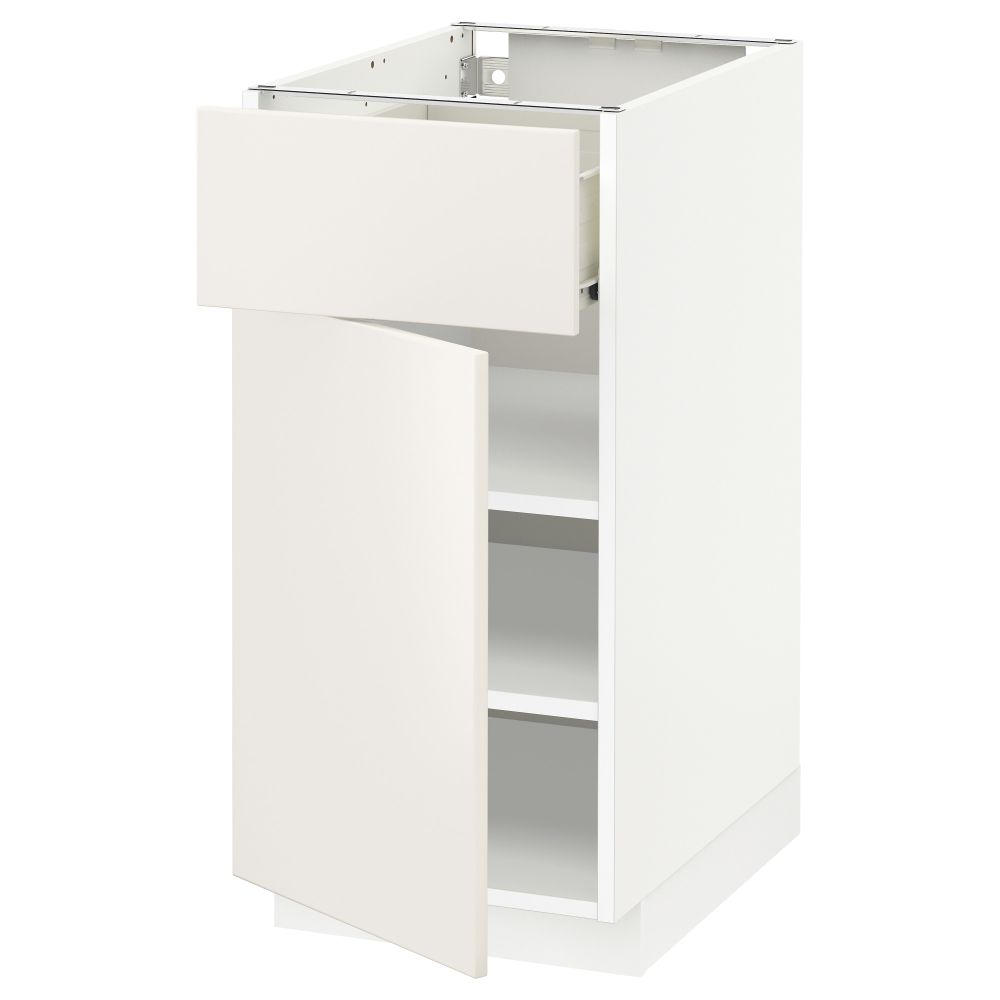 Напольный шкаф с ящиком, дверью МЕТОД / ФОРВАРА, белый, Веддинге белый - схема-чертеж с размерами