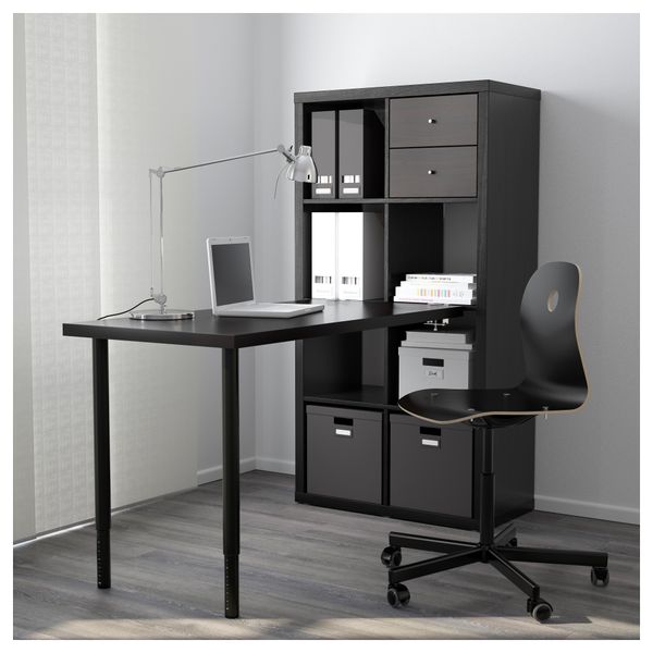 Стол, комбинация КАЛЛАКС, черно-коричневый (77x147 см) - схема-чертеж с размерами