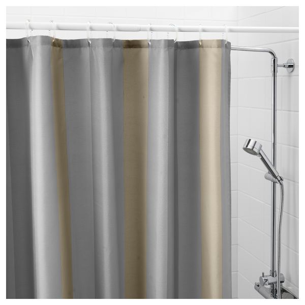 Штора для ванной БЬЁРНОН, в полоску разноцветный (180x200 см) - фото 2