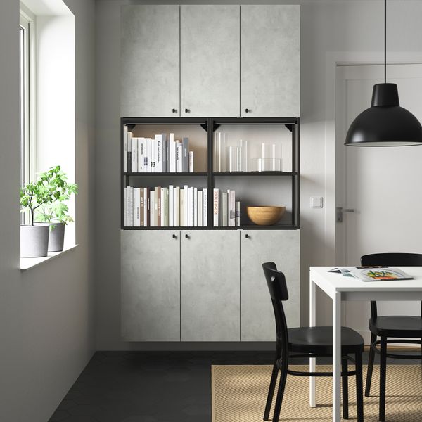 Комбинация для хранения, 120x32x225 см, антрацит, под бетон IKEA BEGIVENHET БЕГИВЕНХЕТ 393.314.24 - фото 3