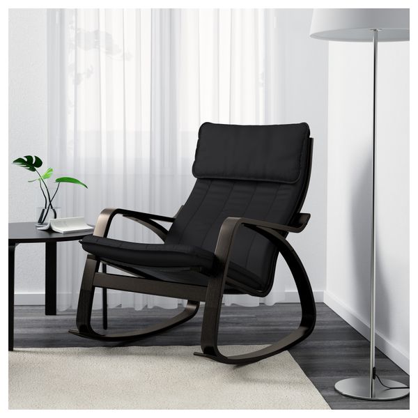 Кресло-качалка ПОЭНГ, черно-коричневый, Ранста черный - фото 2