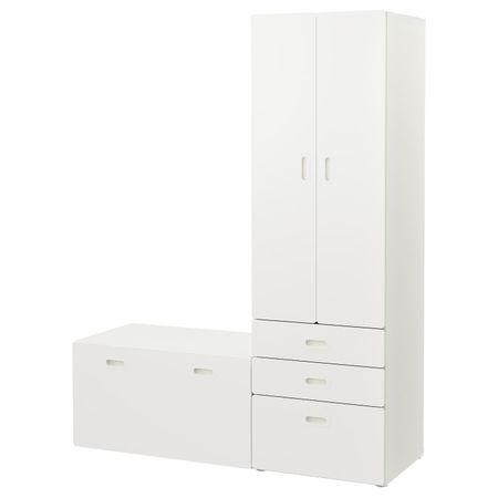 Гардероб и скамья с ящиком, белый/белый 150x50x192 см IKEA СТУВА / ФРИТИДС 092.530.45
