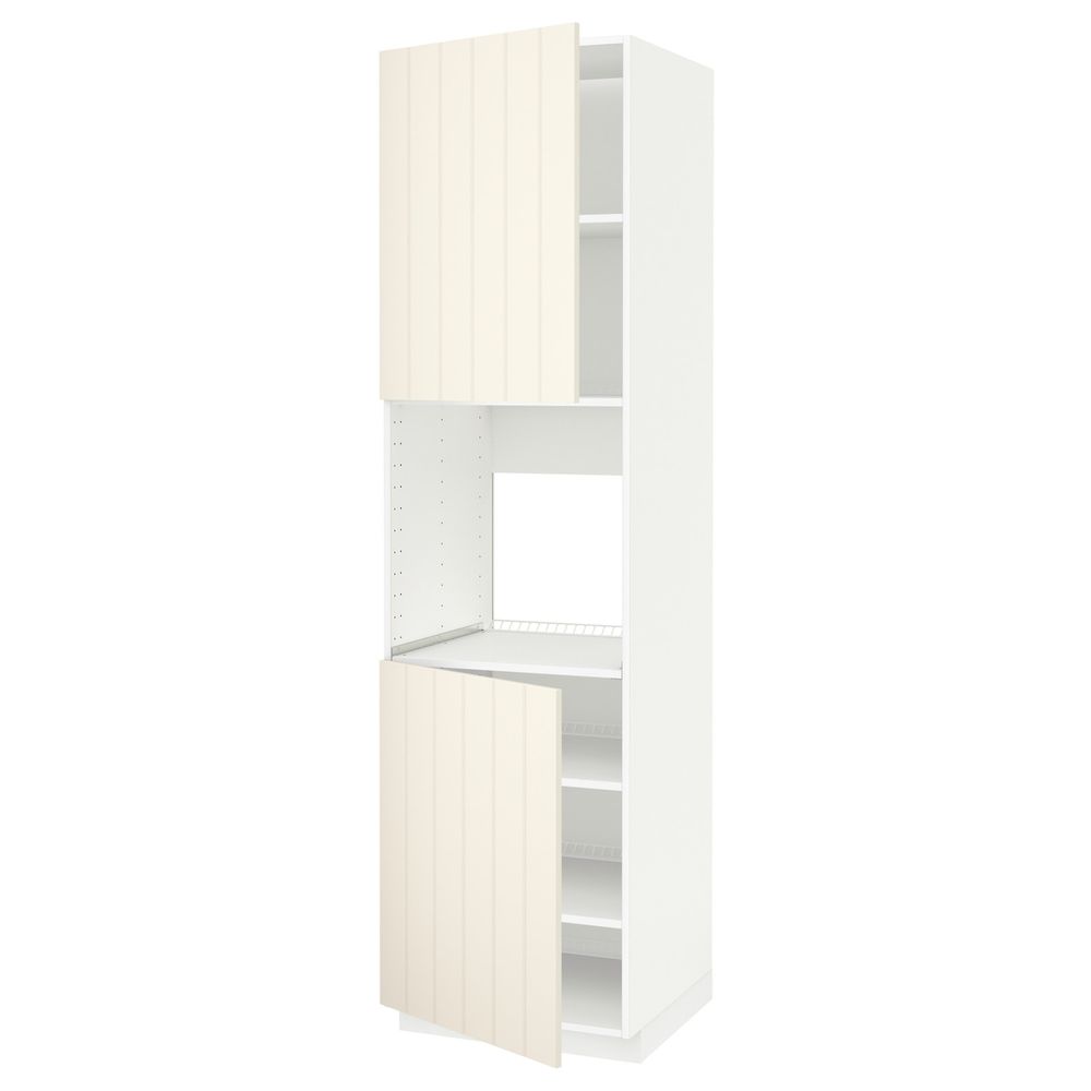 Высокий шкаф для духовки/2дверцы/полки, белый/Хитарп белый с оттенком 60x60x220 см IKEA METOD МЕТОД 892.265.38 - схема-чертеж с размерами