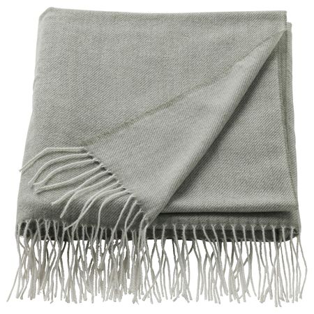 Плед, светлый серо-зеленый 120x160 см IKEA HOLMVI ХОЛМВИ 505.136.15