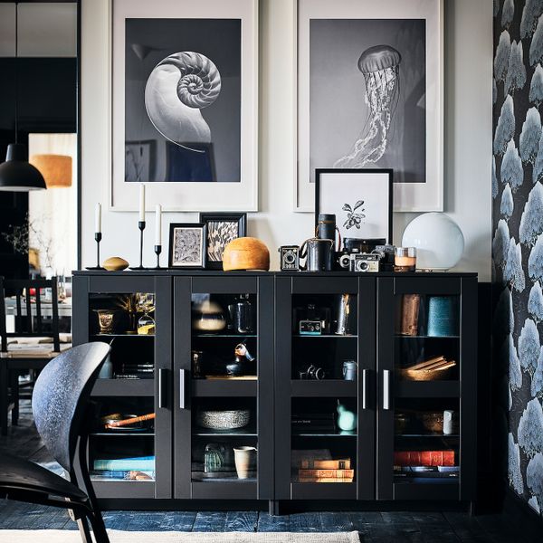 Шкаф с дверями, черный 78x95 см IKEA BRIMNES БРИМНЭС 203.842.43 - фото 4