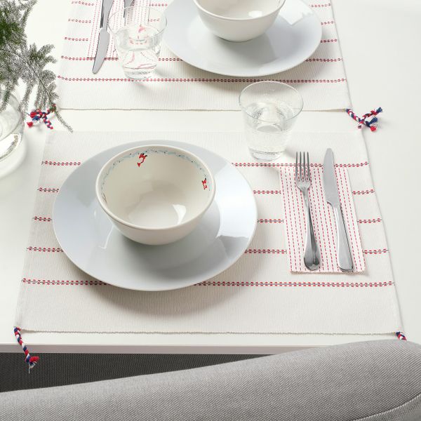 Салфетка под приборы, с рисунком, белый/красный, 45x35 см IKEA ВИНТЕРФЕСТ 604.324.16 - фото 2