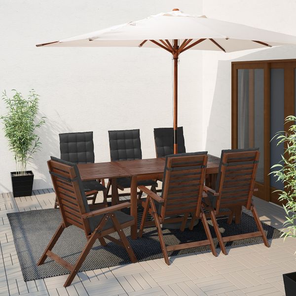 Стол+6кресел,д/сада, коричневая морилка/Холло черный IKEA ÄPPLARÖ ЭПЛАРО 092.289.56 - фото 4