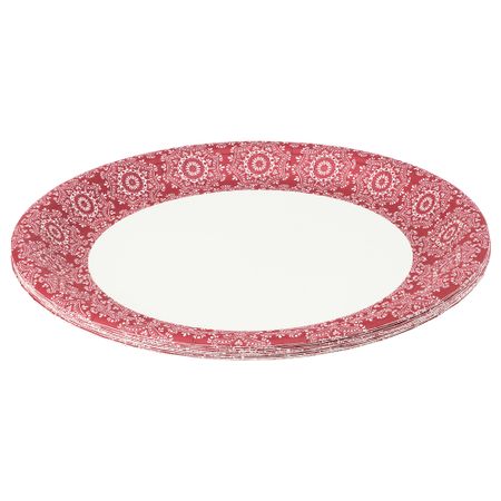 Тарелка бумажная ВИНТЕР 2015, с рисунком красный, белый (28 см)