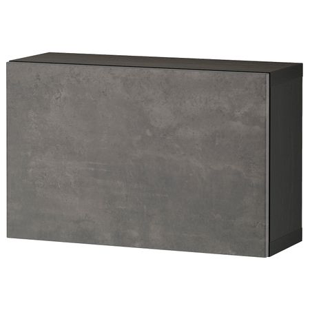 Стеллаж с дверью, черно-коричневый/КЭЛЛЬВИКЕН темно-серый 60x22x38 см IKEA BESTÅ БЕСТО 294.412.15