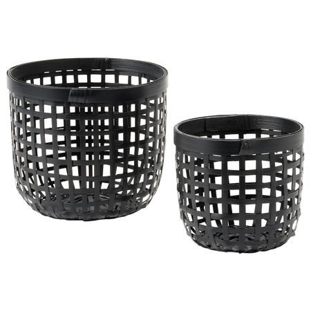 Набор корзин, 2 штуки, черный бамбук IKEA LUSTIGKURRE ЛУСТИГКЮРРЕ 404.574.22