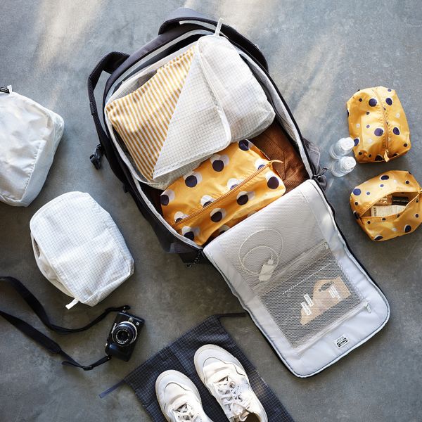 Сумочка для аксессуаров, 3 предм., точечный/желтый IKEA RENSARE РЕНСАРЕ 204.325.12 - фото 3