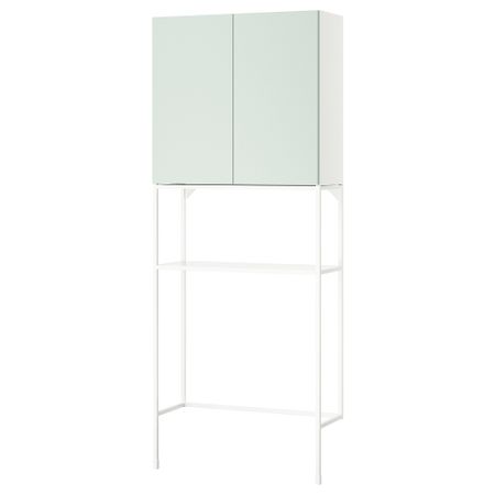 Комбинация для хранения, белый, бледный серо-зеленый, 80x32x204 см IKEA BEGIVENHET БЕГИВЕНХЕТ 295.480.37