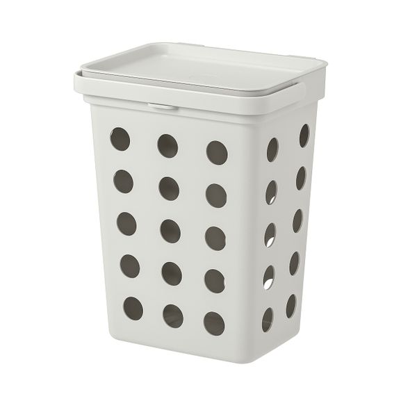 Контейнер для органических отходов+крышка, светло-серый 10 л IKEA HÅLLBAR ХОЛЛБАР 404.338.84 - фото 1