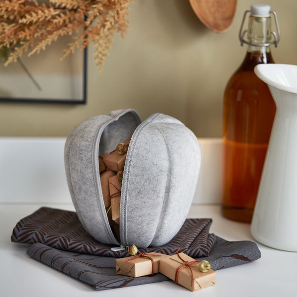 Декоративная тыква, фетр серый IKEA HÖSTKVÄLL ХЁСТКВЭЛЛ 404.975.45 - схема-чертеж с размерами