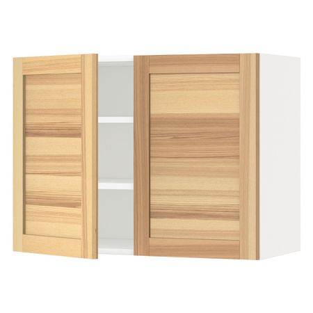 Навесной шкаф с полками/2дверцы, белый/Торхэмн ясень 80x60 см IKEA METOD МЕТОД 494.452.03