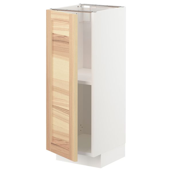 Напольный шкаф с полками, белый/Торхэмн ясень 30x37 см IKEA METOD МЕТОД 094.464.31 - схема-чертеж с размерами