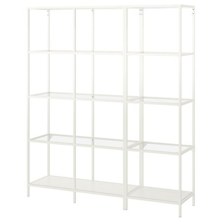Шкаф, белый/стекло 151x36x175 см IKEA VITTSJÖ ВИТШЁ 292.945.25