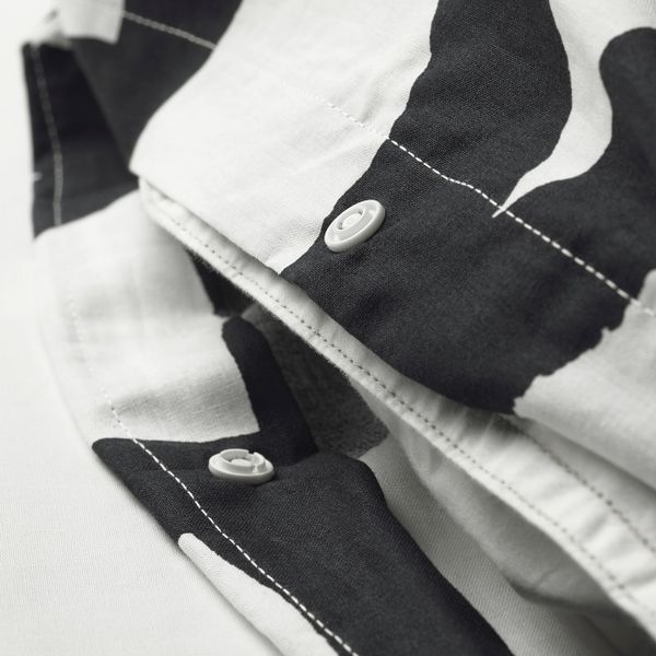 Пододеяльник и 1 наволочка, белый, черный 150x200/50x70 см IKEA SKUGGBRÄCKA СКУГГБРЭККА 304.390.75 - фото 5