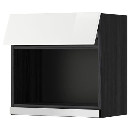 Навесной шкаф для СВЧ-печи МЕТОД, черный, Рингульт белый