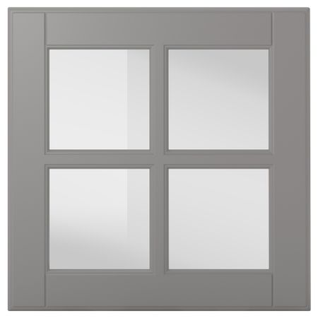 Стеклянная дверь БУДБИН, серый