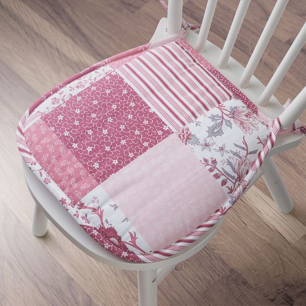 Подушка на стул ГАБРИКЕ, белый, розовый (27/38x38x3 см) - фото 3