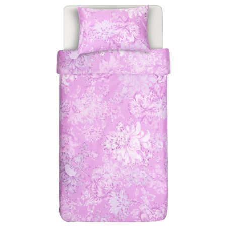 Пододеяльник и 1 наволочка, цветок/сиреневый 150x200/50x70 см IKEA FÅBLOMMIG ФОБЛОММИГ 104.992.11