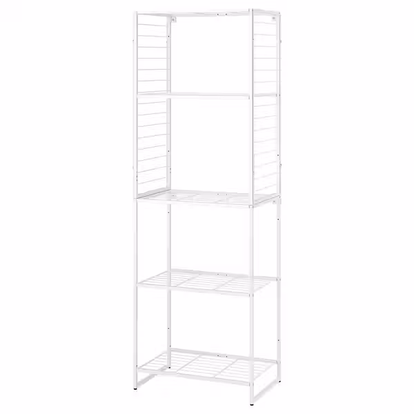 JOSTEIN Стеллаж с решеткой - д/дома/улицы/проволочный белый 62x40x180 см - фото 1