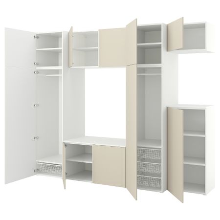 Гардероб с 10 дверями, 300x57x243 см, белый, Skatval светло-бежевый IKEA PLATSA ПЛАТСАA ПЛАТСА 494.241.87