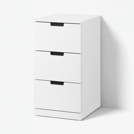 NORDLI Комод с 3 ящиками - белый 40x76 см