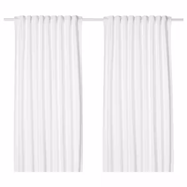 TIBAST Гардины, 2 шт. - белый/с лентой 145x300 см - фото 1