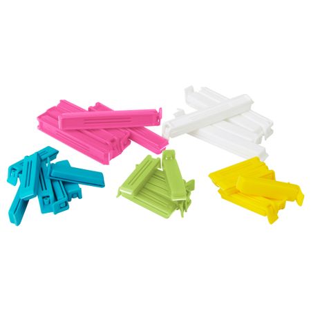 Зажим для пакетов, 30 штук БЕВАРА, разные цвета, различные размеры