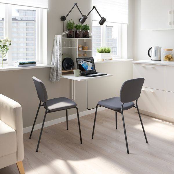 Стол и 2 стула, темно-серый-белый IKEA NORBERG НОРБЕРГ, KARLJAN КАРЛ-ЯН 794.808.36 - фото 3