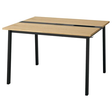 MITTZON Конференц-стол - дубовый шпон/чёрный 120x108x75 см