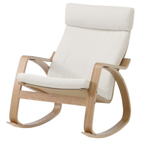 Кресло-качалка ПОЭНГ, дубовый шпон, Финнста белый