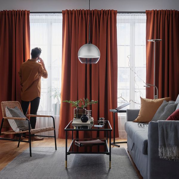 Гардины, блокирующие свет, 2 шт., красно-коричневый 145x300 см IKEA MAJGULL МАЙГУЛЛ 505.178.97 - фото 2