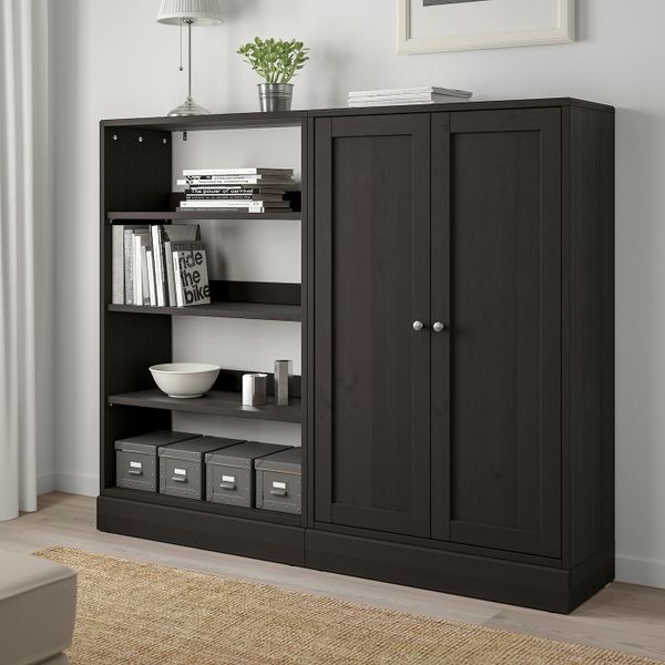 Комбинация для хранения, темно-коричневый 162x37x134 см IKEA HAVSTA ХАВСТА 492.659.04 - фото 2