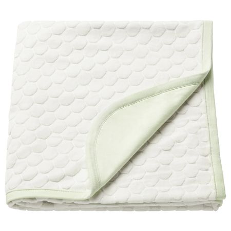 Одеяло детское ТИЛЛГИВЕН, белый, светло-зеленый (90x90 см)
