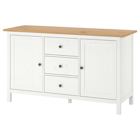 HEMNES Сервант - белая морилка/светло-коричневый 157x88 см