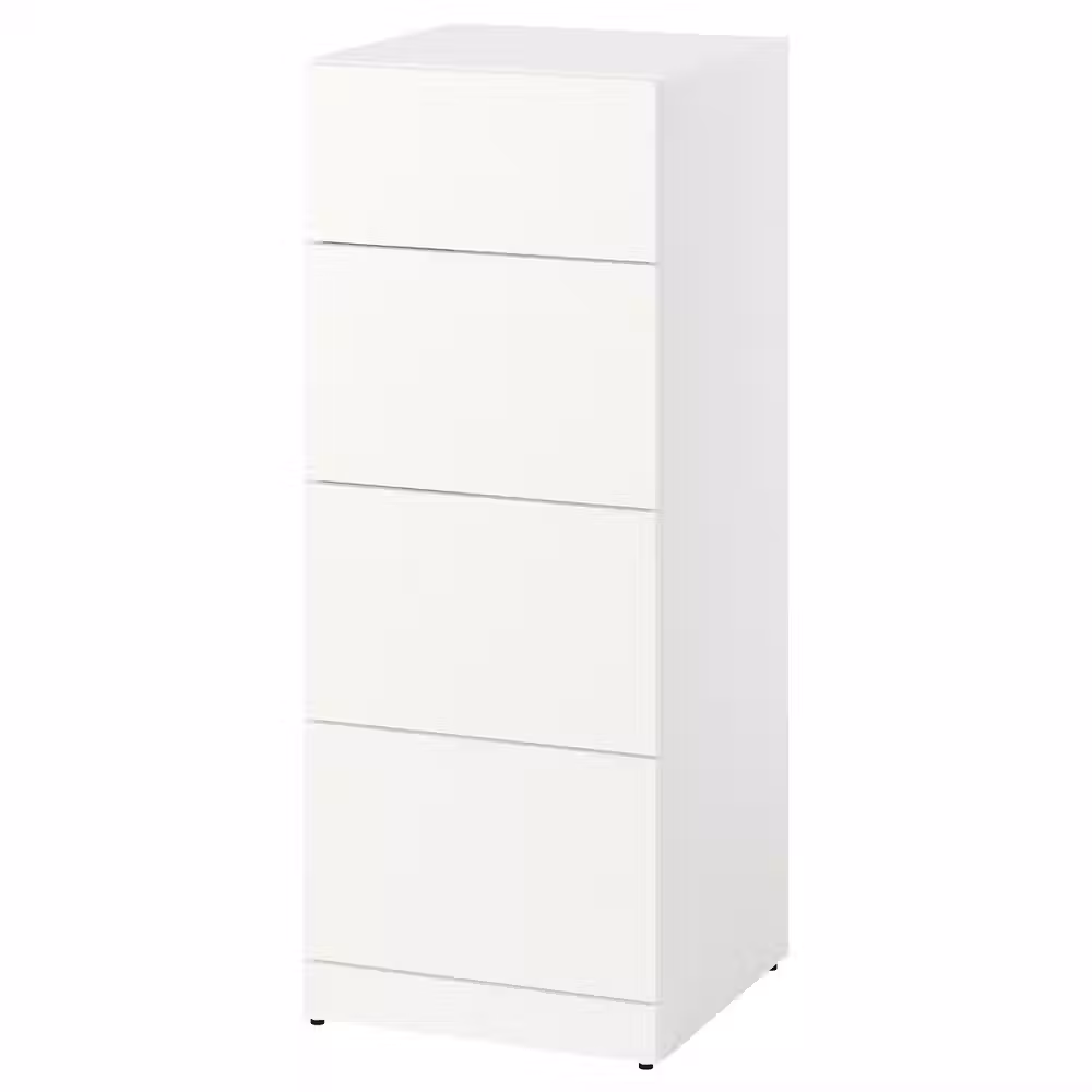 LASTARE ЛАСТАРЕ Комод с 4 ящиками - белый 40x42x100 см - фото 1