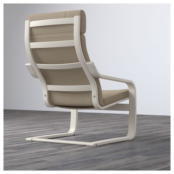 Кресло ПОЭНГ, белый, Исунда бежевый - фото 3