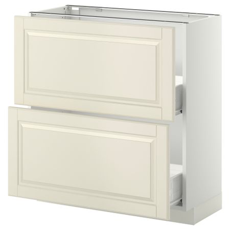 Напольный шкаф с 2 ящиками МЕТОД / ФОРВАРА, белый, Будбин белый с оттенком