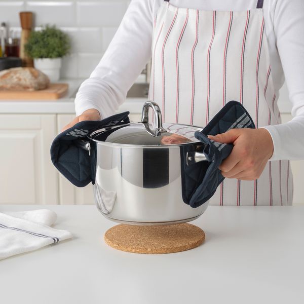 Прихватка, синий, 19x19 см IKEA HILDEGUN ХИЛЬДЕГУН 304.840.63 - фото 6