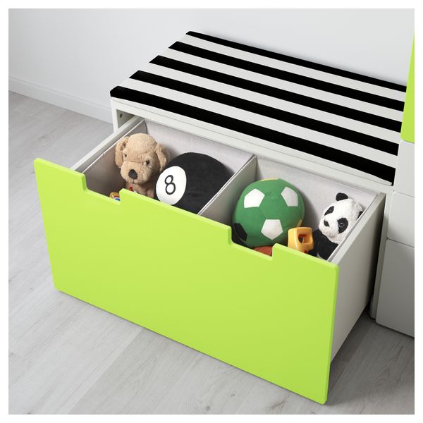 Комбинация для хранения со скамьей СТУВА, белый, зеленый (150x50x192 см) - фото 3